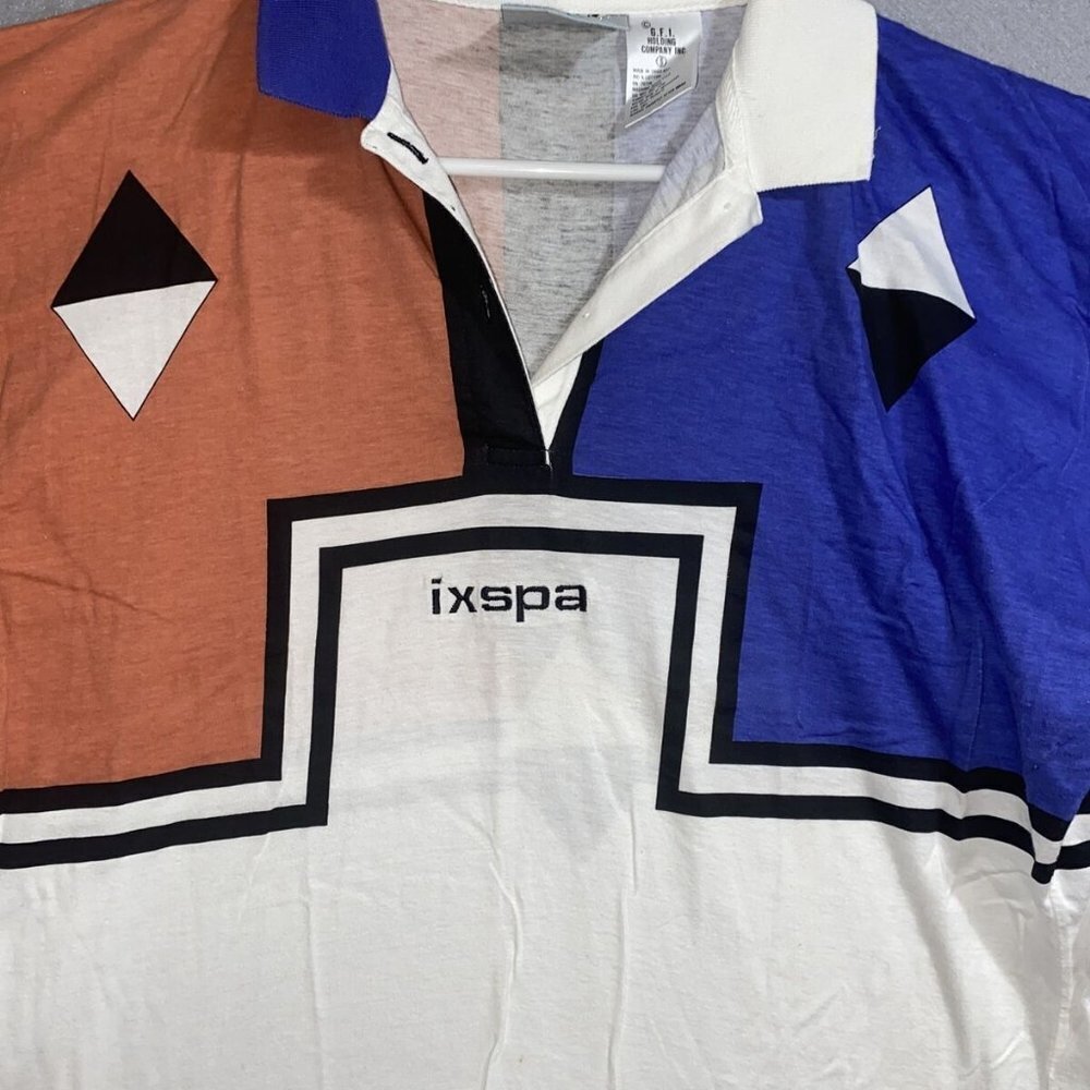 IXSPA 2000 by Jamie Sadock Men's Multi Color Polo Style 1/4 Button Shirt Sz S - Picture 2 of 7